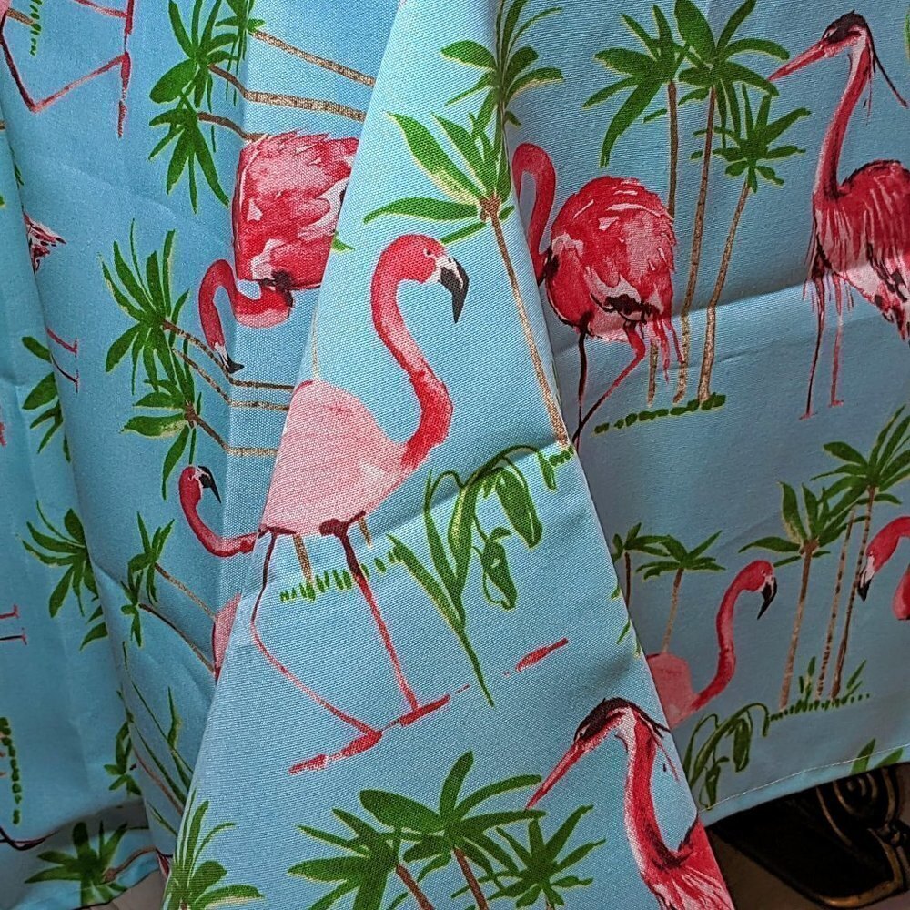 Flamingo in Aqua Sky Tablecloth 54"x44"